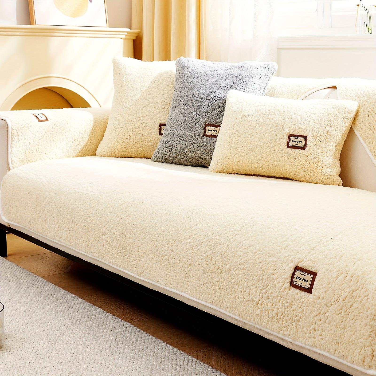 Plush Sherpa Sofa Cover - topspet