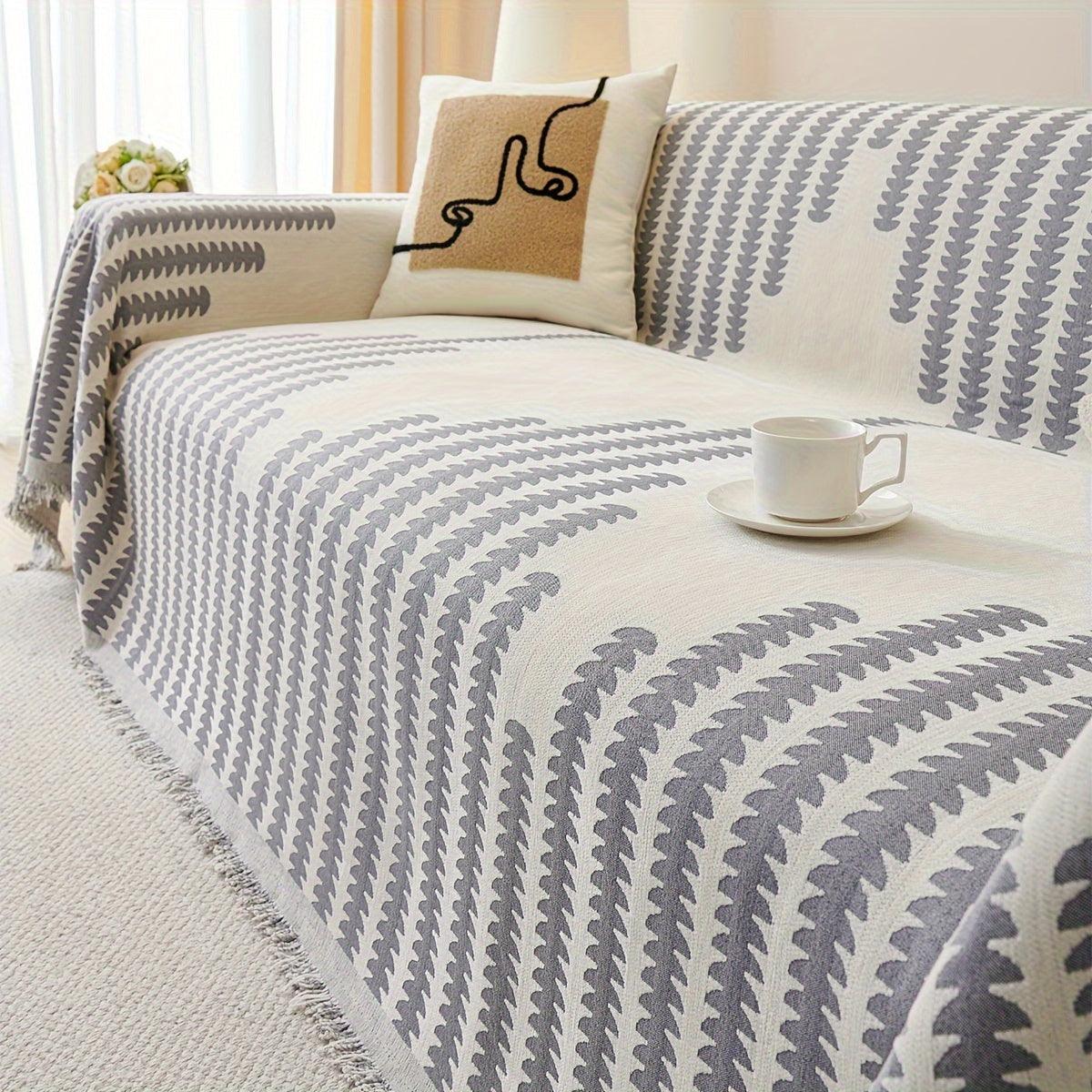 Chenille Sofa Slipcover - Soft, Non-Slip, Four Seasons Universal Furniture Protector - topspet