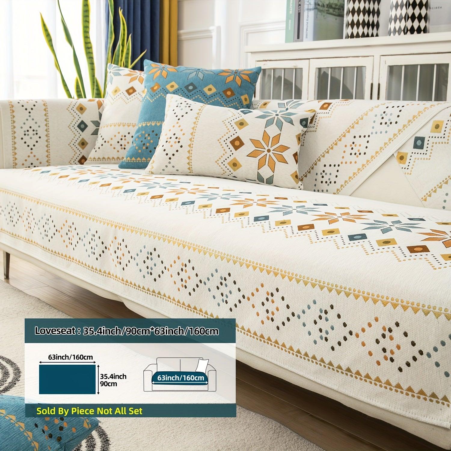 Stylish Bohemian Chenille Sofa Slipcover - topspet