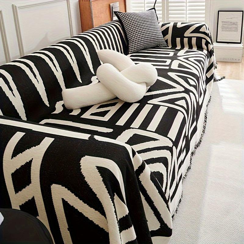 Bohemian-Style Chenille Fabric Sofa Protector - topspet