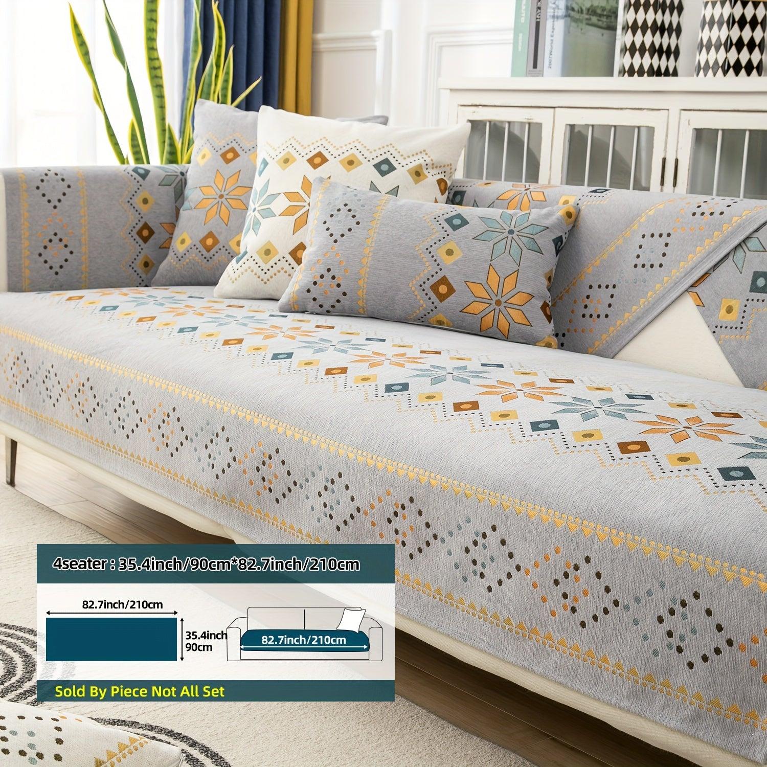 Stylish Bohemian Chenille Sofa Slipcover - topspet