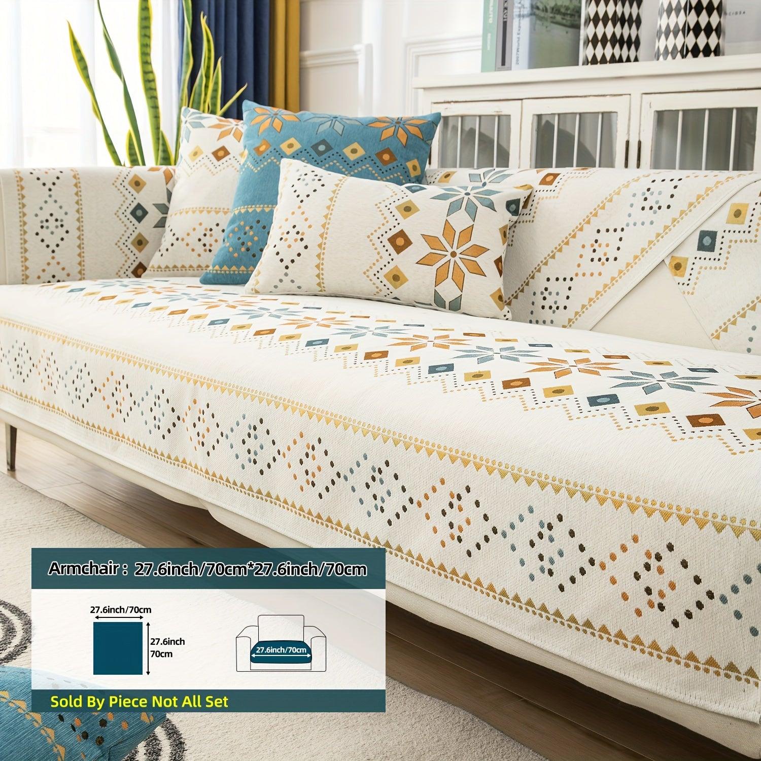 Stylish Bohemian Chenille Sofa Slipcover - topspet