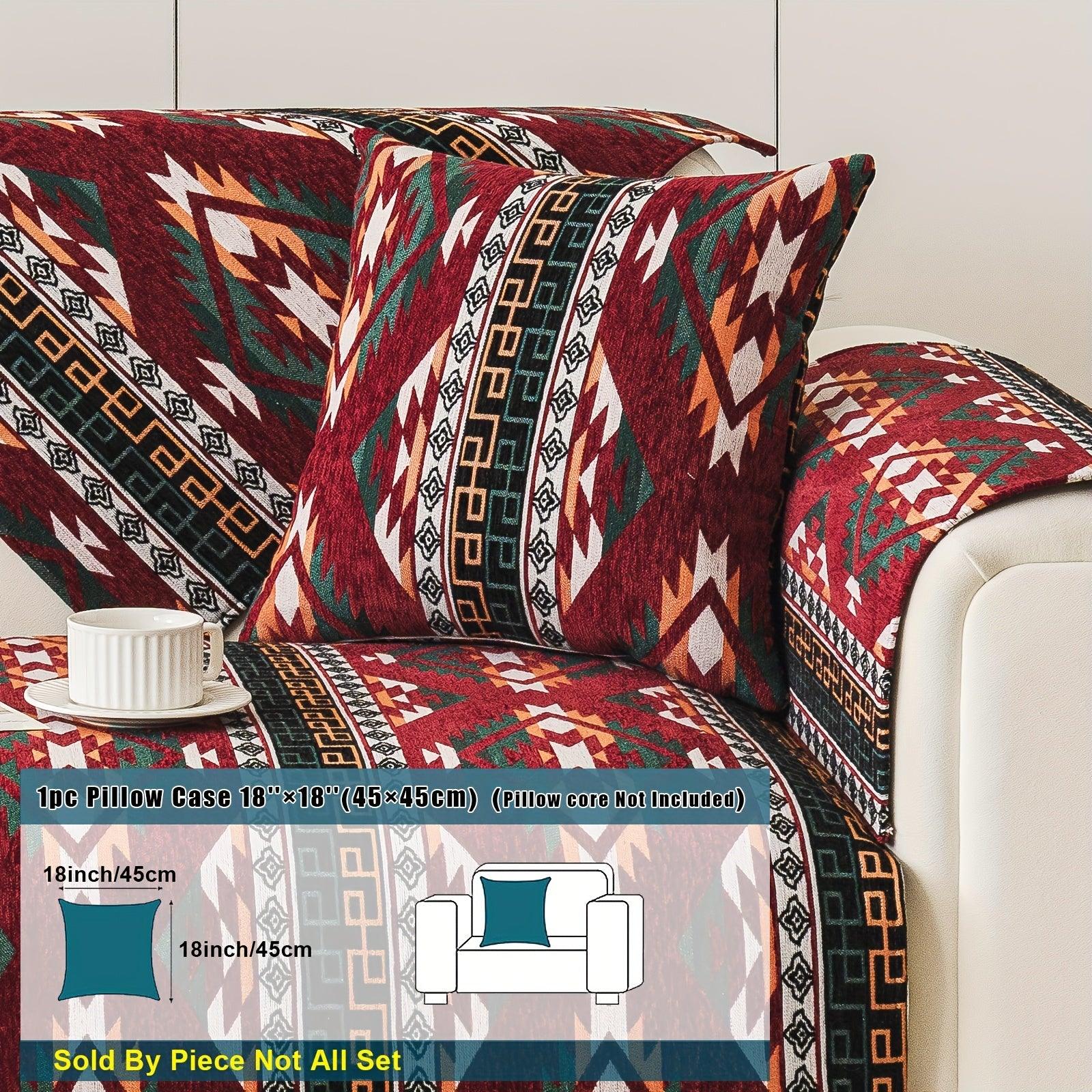 Boho Chic Sofa Slipcover, Snow Chenille Fabric, - topspet
