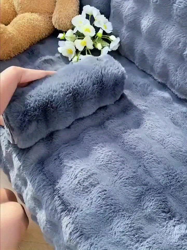Winter Warm Thick Plush Soft Sofa Cover - topspet