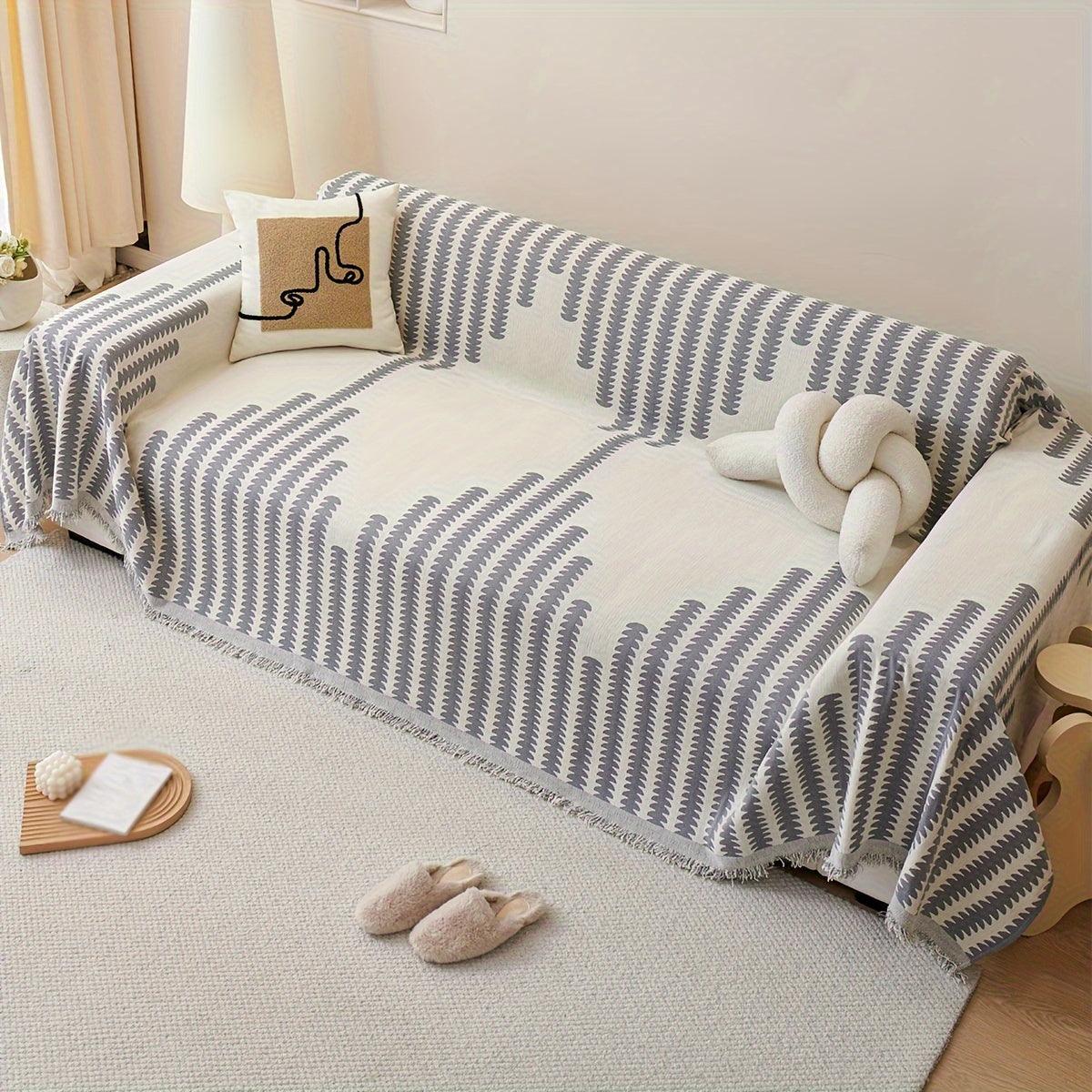 Chenille Sofa Slipcover - Soft, Non-Slip, Four Seasons Universal Furniture Protector - topspet