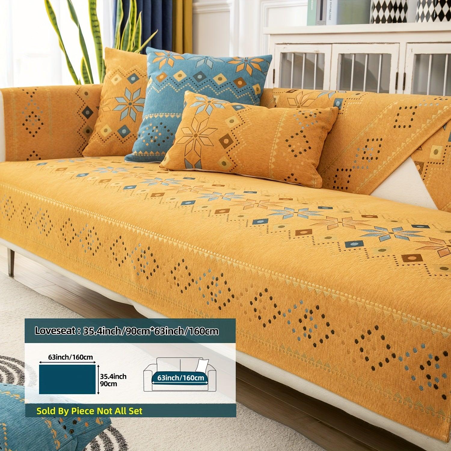 Stylish Bohemian Chenille Sofa Slipcover - topspet