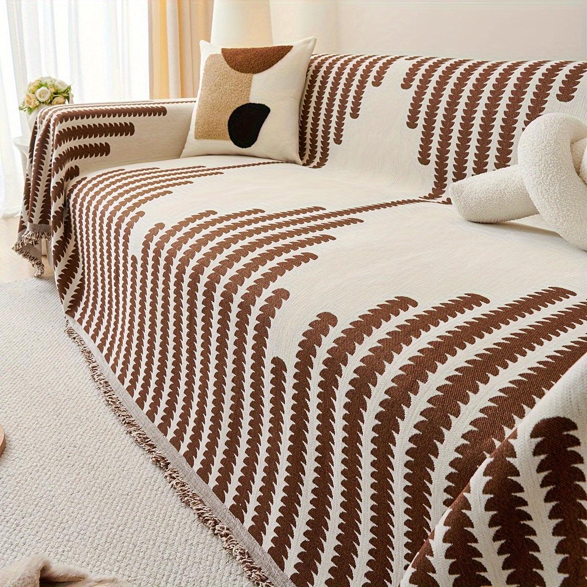 Chenille Sofa Slipcover - Soft, Non-Slip, Four Seasons Universal Furniture Protector - topspet