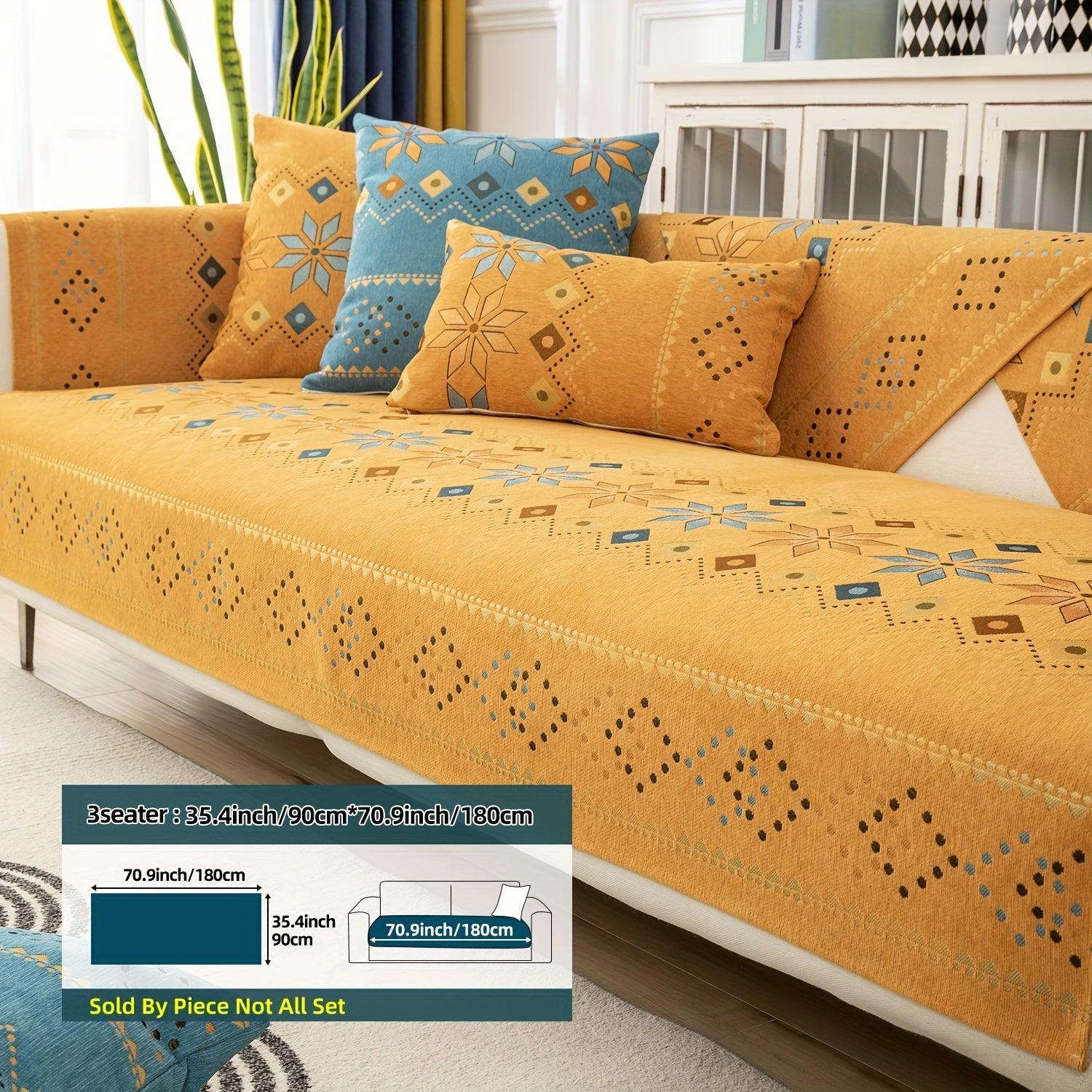Stylish Bohemian Chenille Sofa Slipcover - topspet