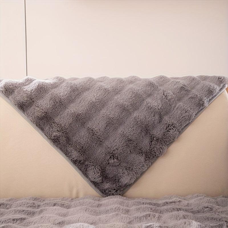 Soft & Cozy Imitation Rabbit Plush Sofa Cover - Winter Warm, Thick, Non-Slip - topspet