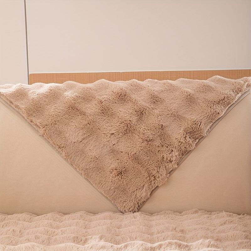 Soft & Cozy Imitation Rabbit Plush Sofa Cover - Winter Warm, Thick, Non-Slip - topspet