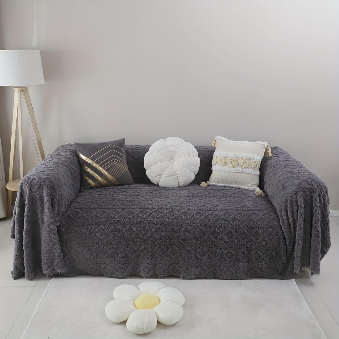 Stylish Geometric Pattern Sofa Slipcover - Non-Slip - topspet