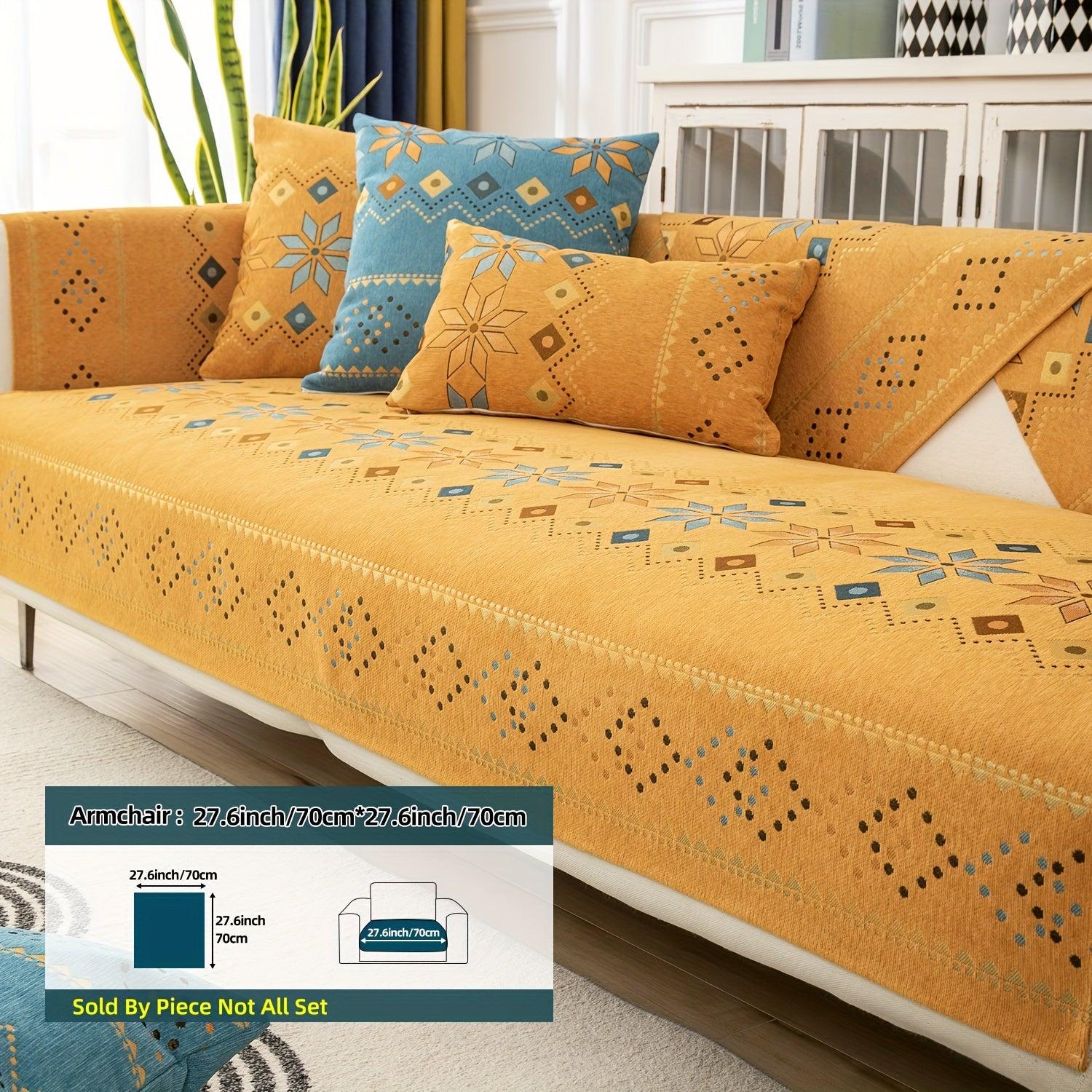 Stylish Bohemian Chenille Sofa Slipcover - topspet