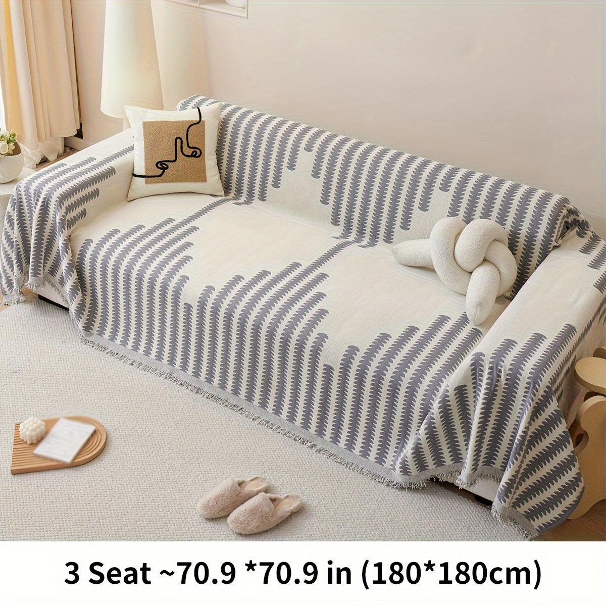 Chenille Sofa Slipcover - Soft, Non-Slip, Four Seasons Universal Furniture Protector - topspet