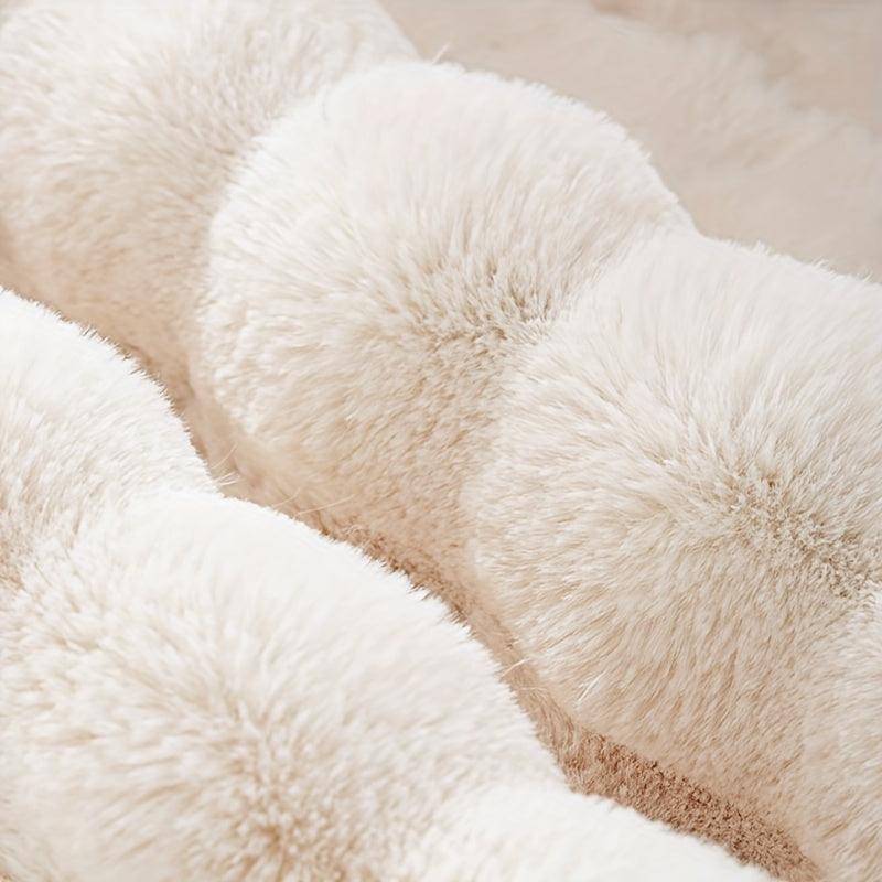 Soft & Cozy Imitation Rabbit Plush Sofa Cover - Winter Warm, Thick, Non-Slip - topspet