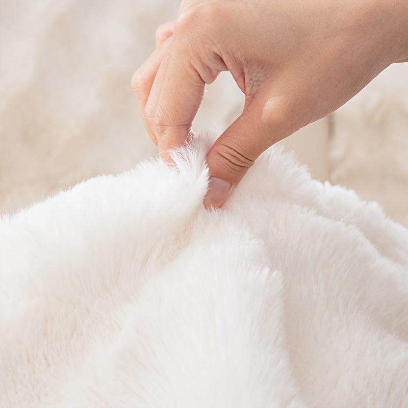 Soft & Cozy Imitation Rabbit Plush Sofa Cover - Winter Warm, Thick, Non-Slip - topspet