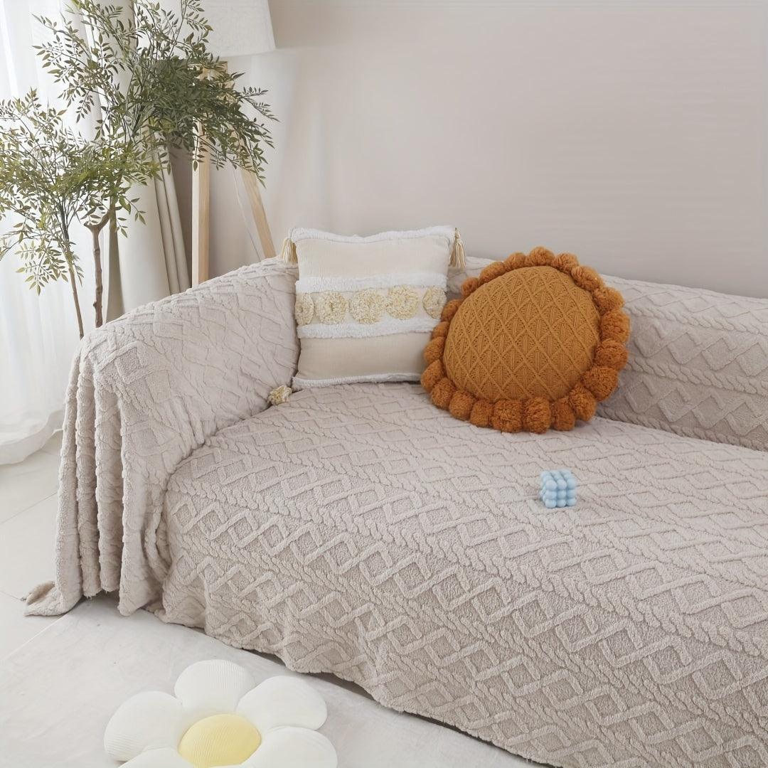 Stylish Geometric Pattern Sofa Slipcover - Non-Slip - topspet