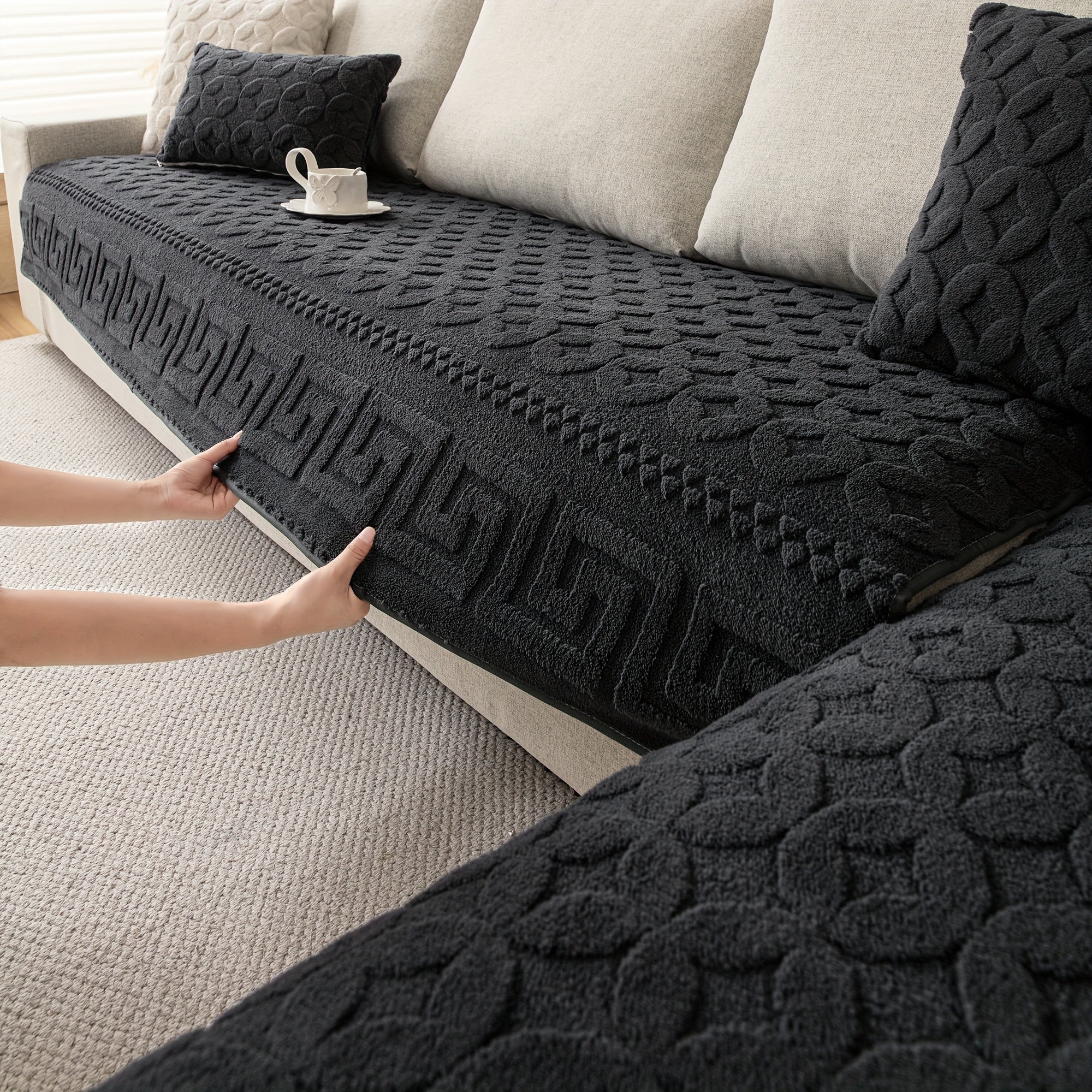 L Shape Couch Cover – Heavy Duty Waterproof Couch Cover for Dogs, Stylish Green Sofa Protector