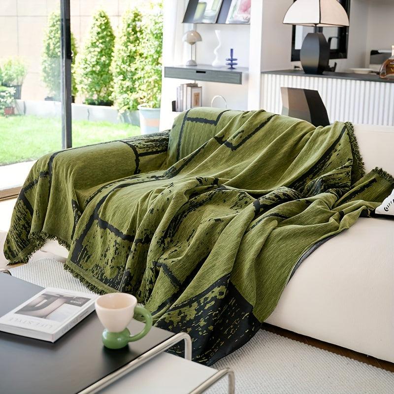 Luxury European-Style Slipcover, Minimalist Non-slip Sofa Cover, Modern Pattern Throw Blanket, Machine Washable, Furniture Protector From Pets For Bedroom - topspet