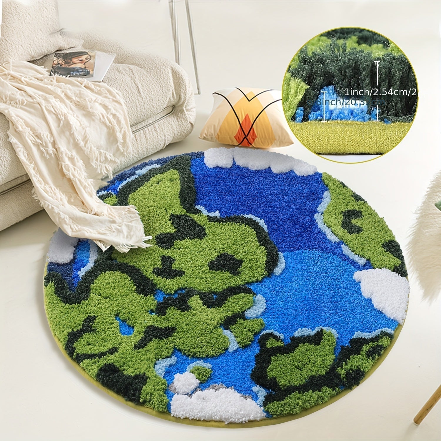 Elegant Moss Rug for Living Room – Soft & Eco-Friendly Area Rug