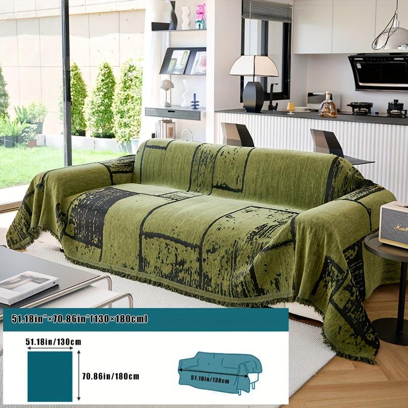 Luxury European-Style Slipcover, Minimalist Non-slip Sofa Cover, Modern Pattern Throw Blanket, Machine Washable, Furniture Protector From Pets For Bedroom - topspet