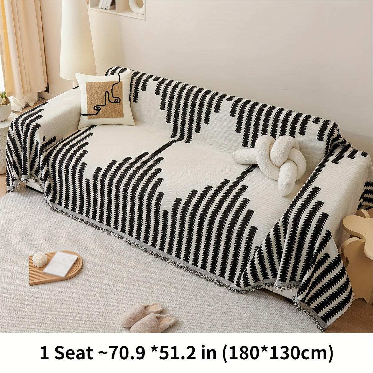 Chenille Sofa Slipcover - Soft, Non-Slip, Four Seasons Universal Furniture Protector - topspet