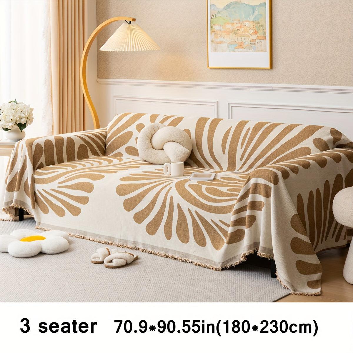Versatile Chenille Sofa Cover - Pet-Friendly, Machine Washable Couch Protector for All Seasons - Fits Single to Four-Seater Sofas - topspet