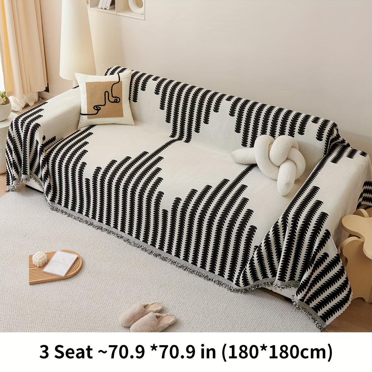 Chenille Sofa Slipcover - Soft, Non-Slip, Four Seasons Universal Furniture Protector - topspet