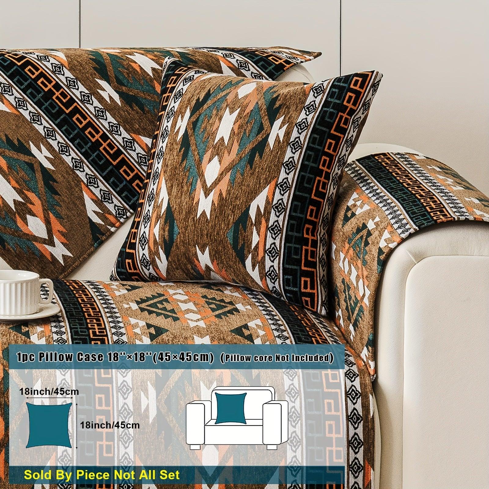 Boho Chic Sofa Slipcover, Snow Chenille Fabric, - topspet