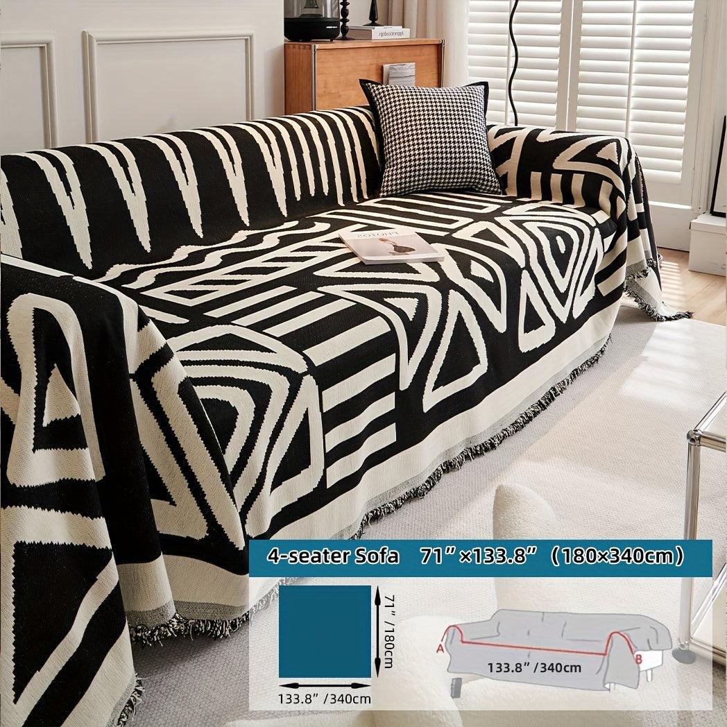 Bohemian-Style Chenille Fabric Sofa Protector - topspet