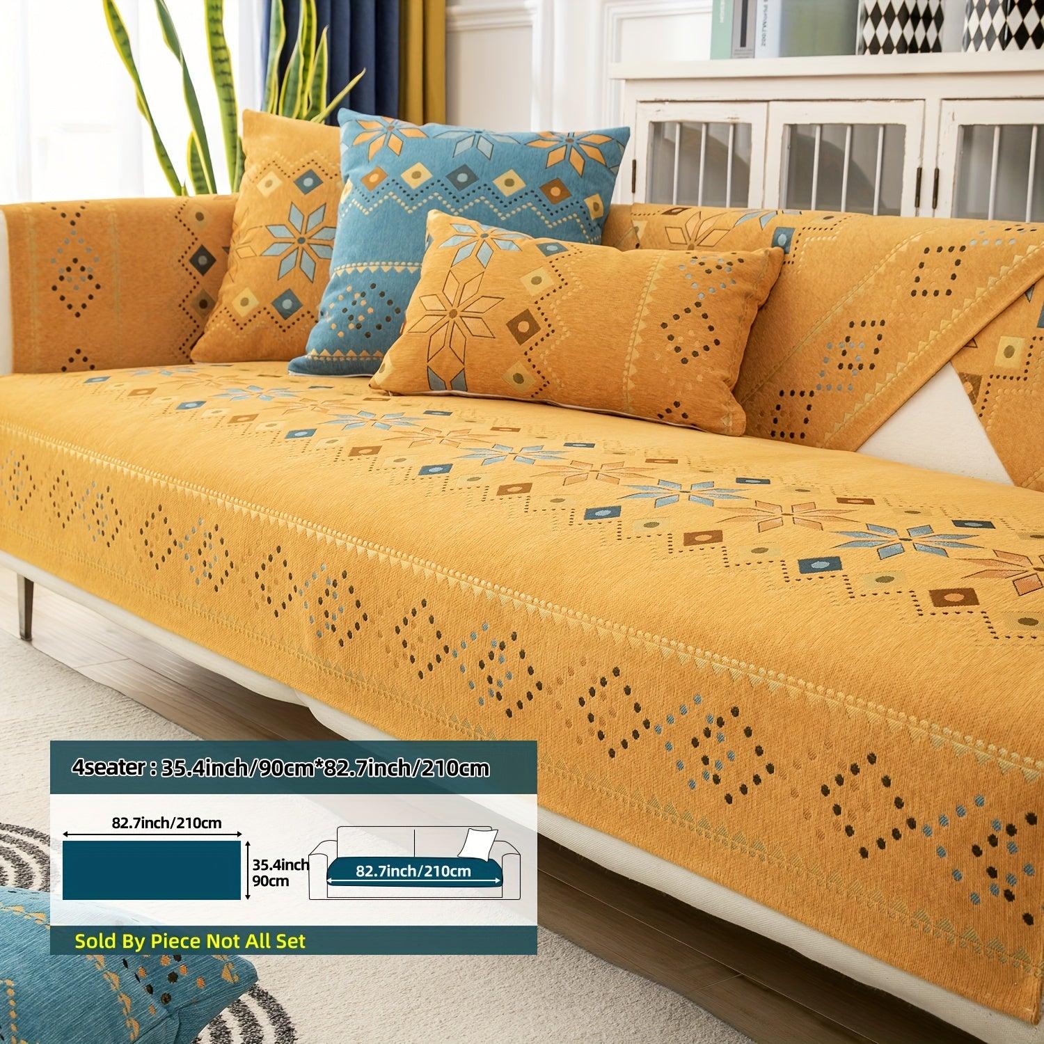 Stylish Bohemian Chenille Sofa Slipcover - topspet