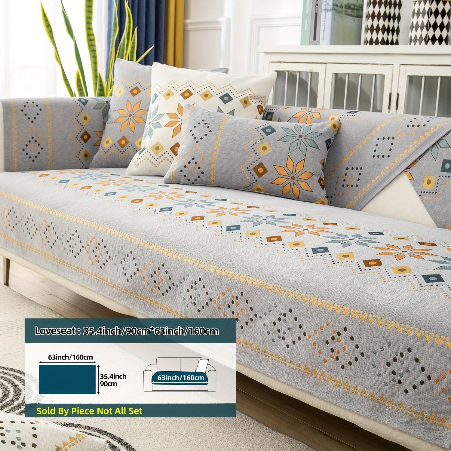 Stylish Bohemian Chenille Sofa Slipcover - topspet