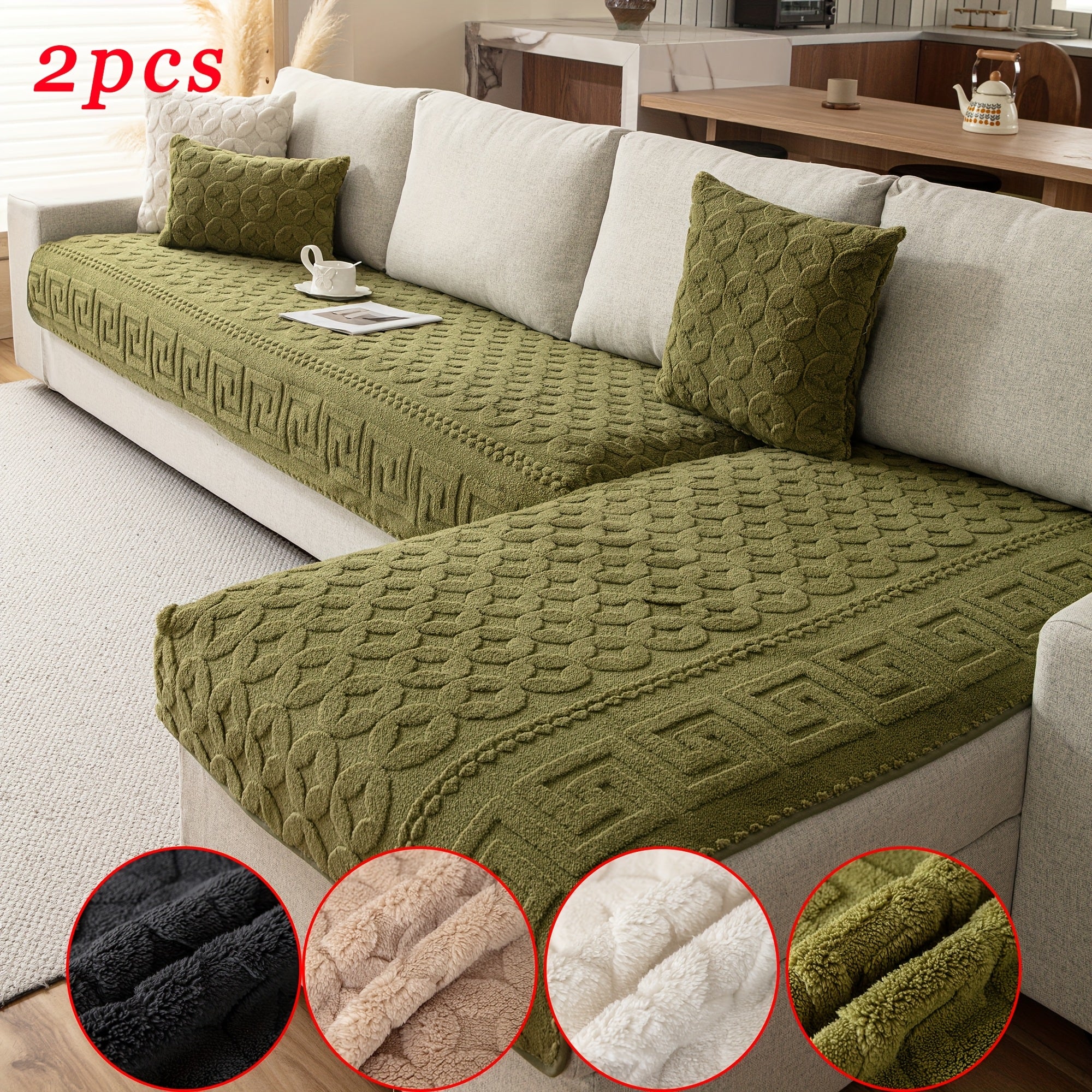 L Shape Couch Cover – Heavy Duty Waterproof Couch Cover for Dogs, Stylish Green Sofa Protector