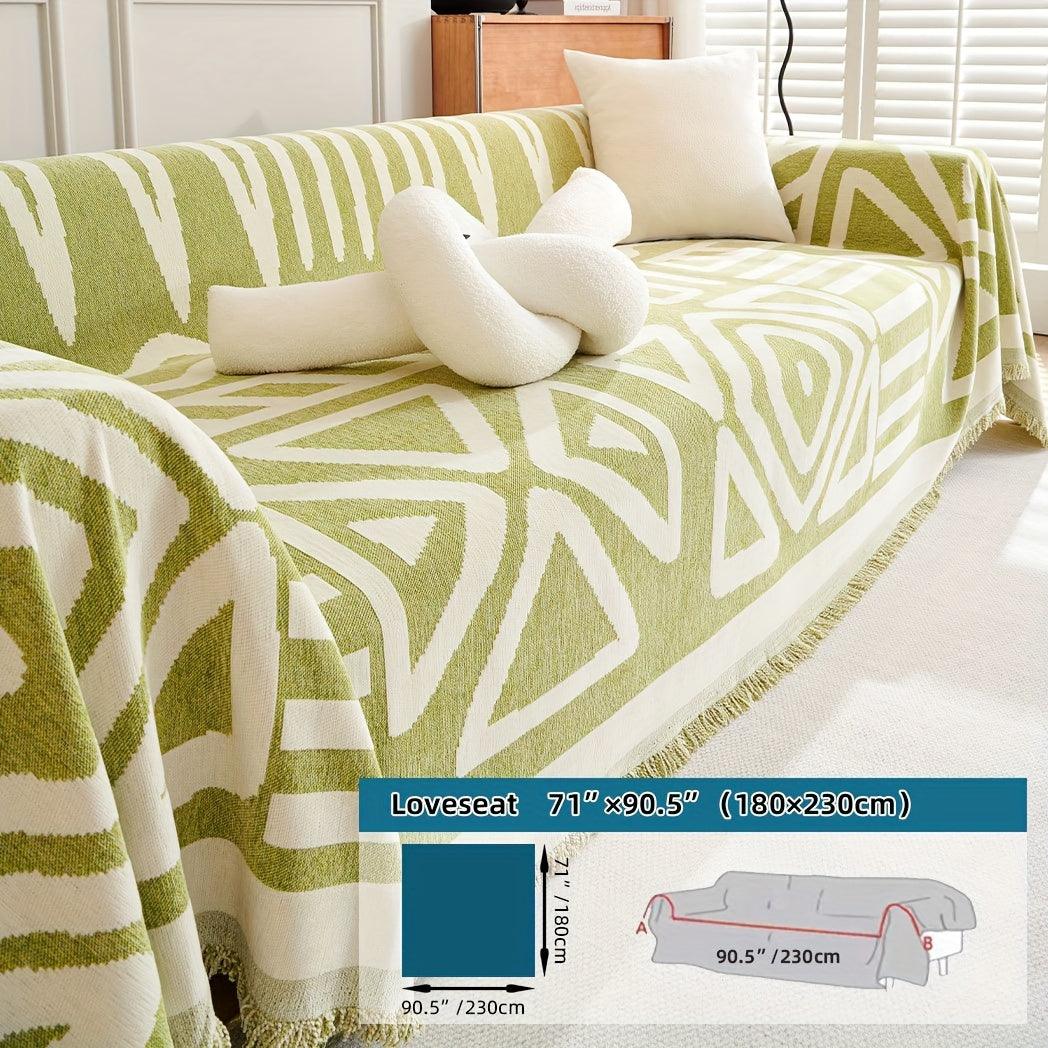 Bohemian-Style Chenille Fabric Sofa Protector - topspet