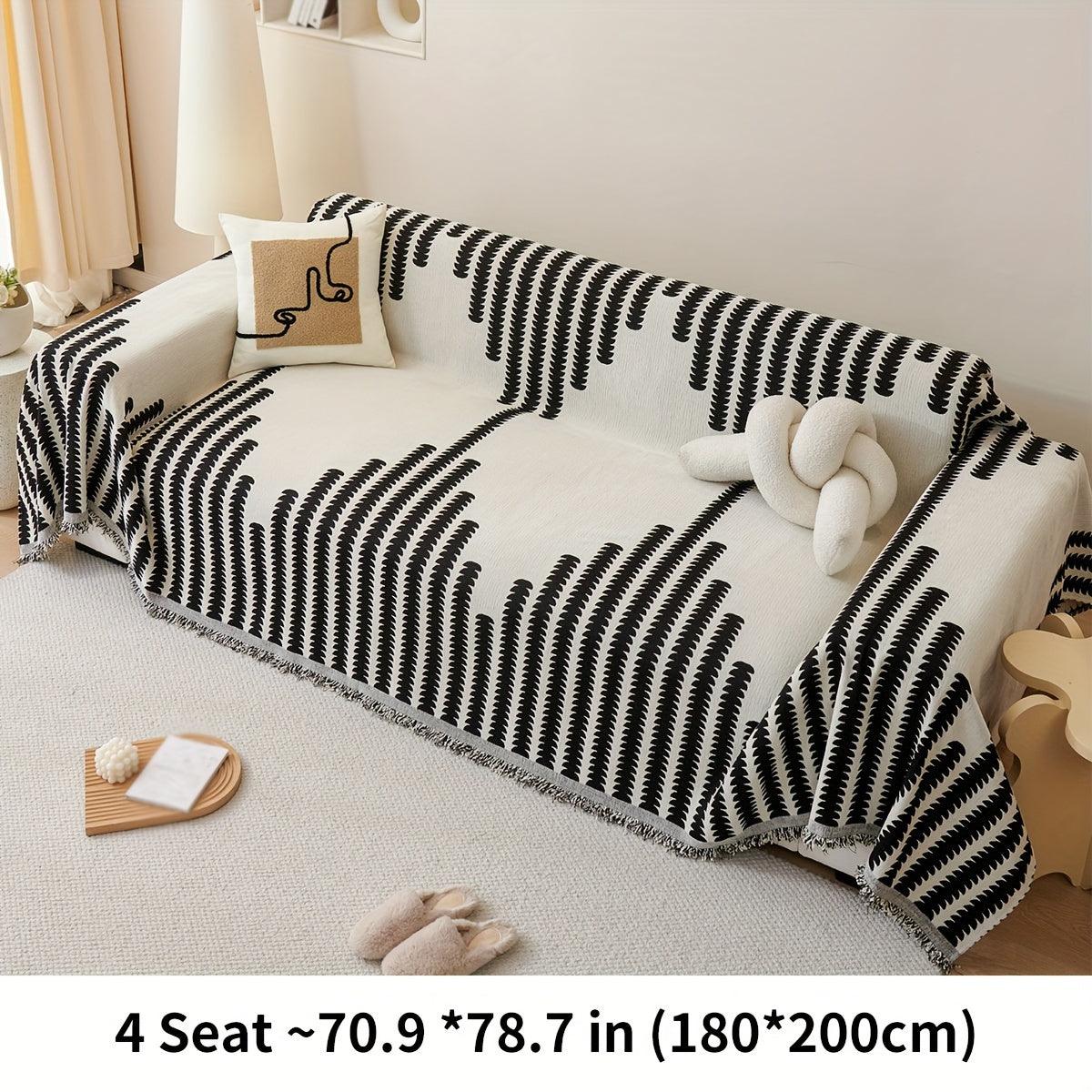 Chenille Sofa Slipcover - Soft, Non-Slip, Four Seasons Universal Furniture Protector - topspet