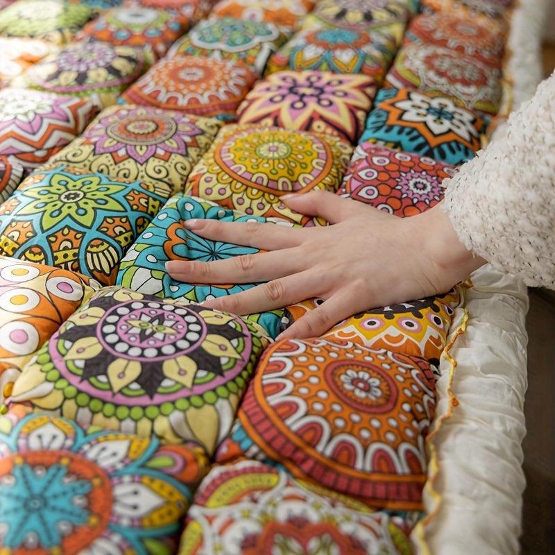 Bohemian Handcrafted Sofa Cushion Cover - Non-Slip, Thickened for All Seasons, Easy Care, Fits 2/3-Seater Sofas, Perfect for Living Room Decor - topspet