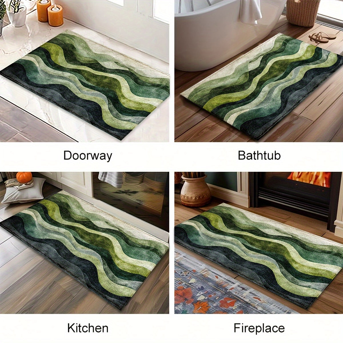 Blue and Green Rug – Stylish Indoor Outdoor Runner Rug for Porch, Patio, or Living Room