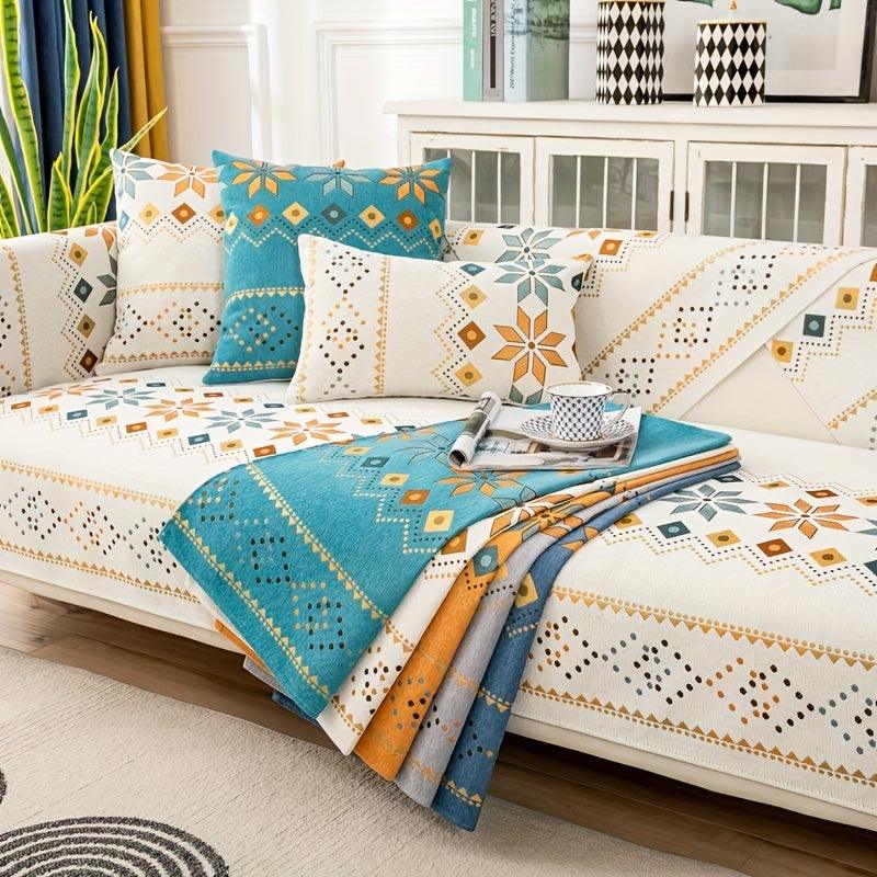 Stylish Bohemian Chenille Sofa Slipcover - topspet