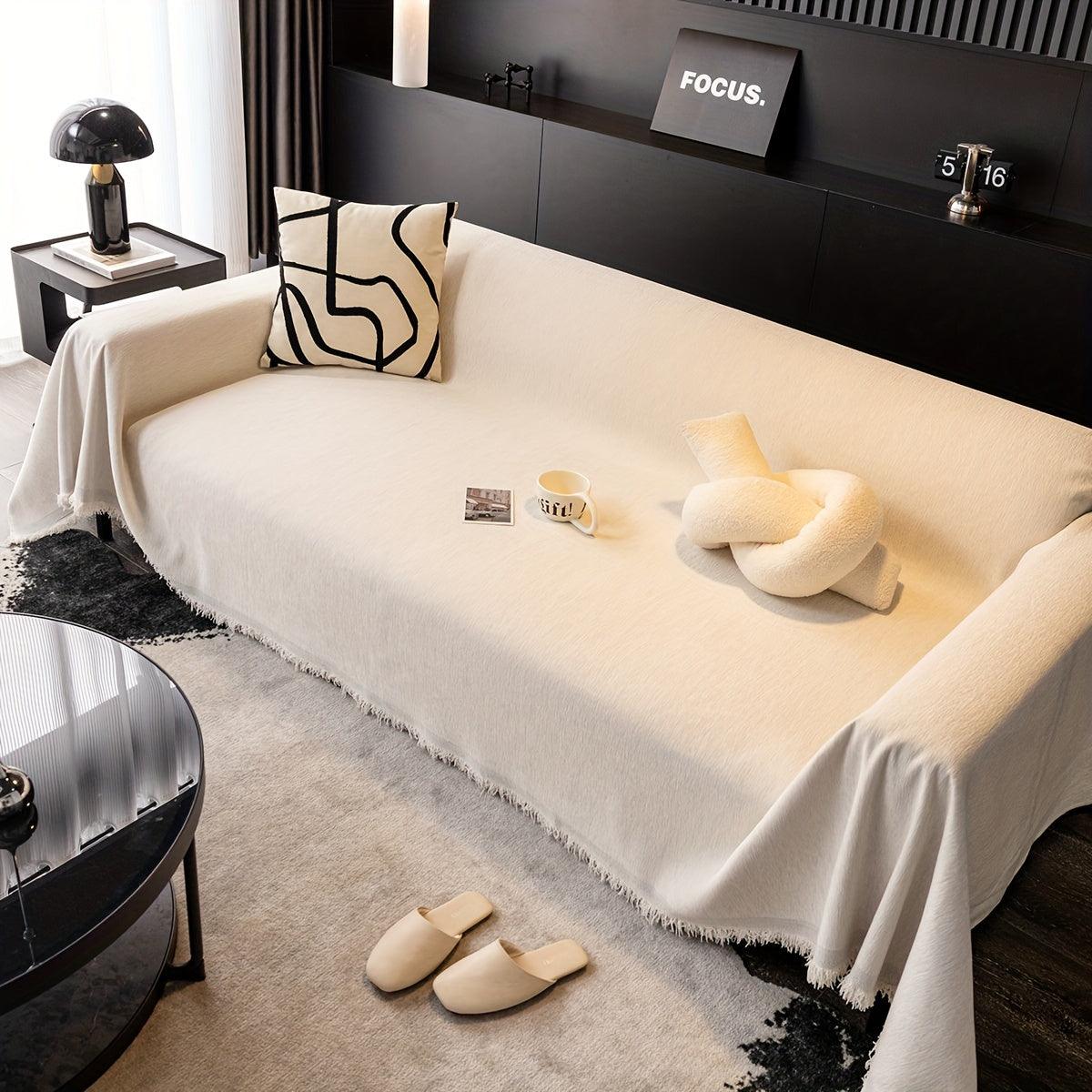Luxurious Waterproof Sofa Cover with Tassels - topspet