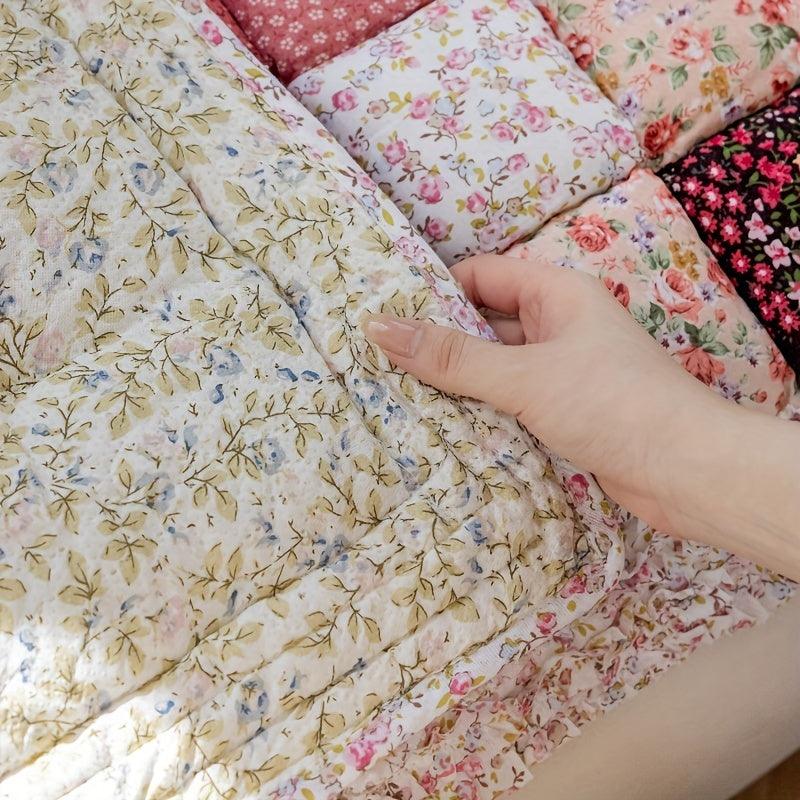 Garden Style Patchwork Cotton Sofa Cover Non-Slip Thickened Pet Friendly for Loveseat and Sofa, Easy Care Hand-Stitched Couch Pad with Spot-Clean Instructions - topspet