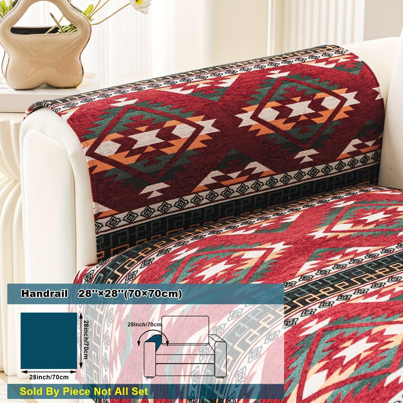 Boho Chic Sofa Slipcover, Snow Chenille Fabric, - topspet
