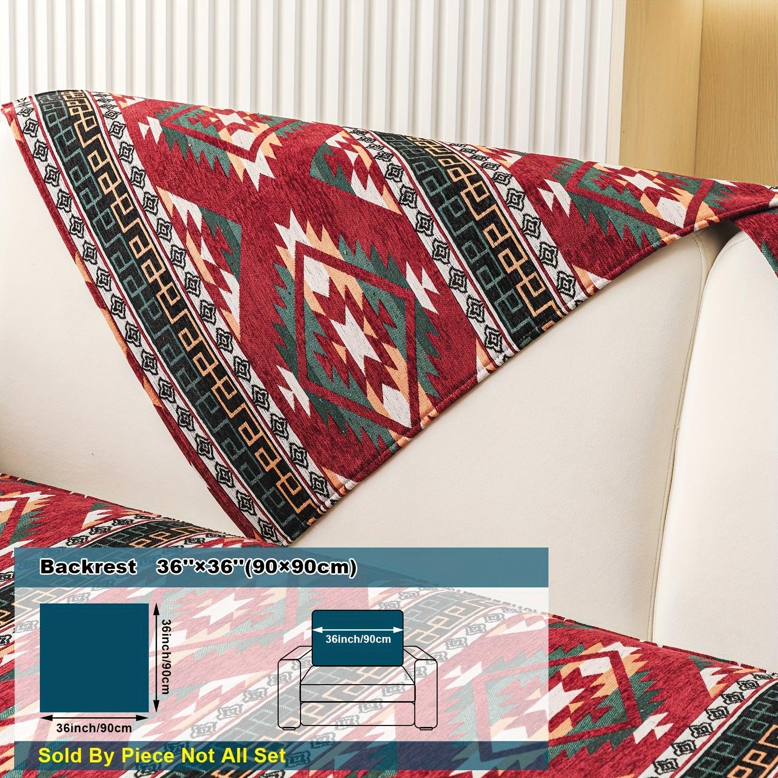 Boho Chic Sofa Slipcover, Snow Chenille Fabric, - topspet