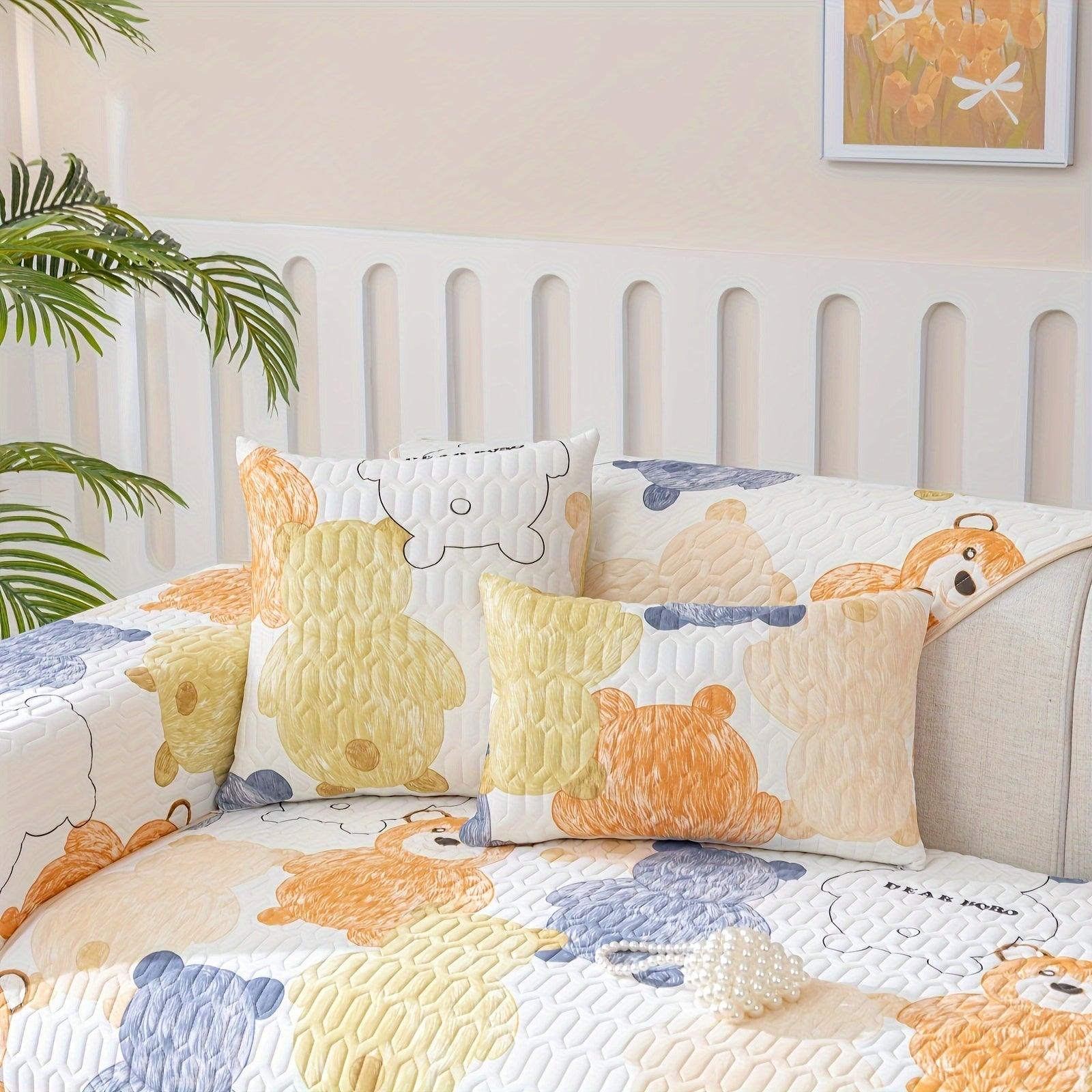 Bohemian Chic Ice Silk Sofa Cover - Non-Slip, Pet-Friendly Couch Protector for Living Room - topspet