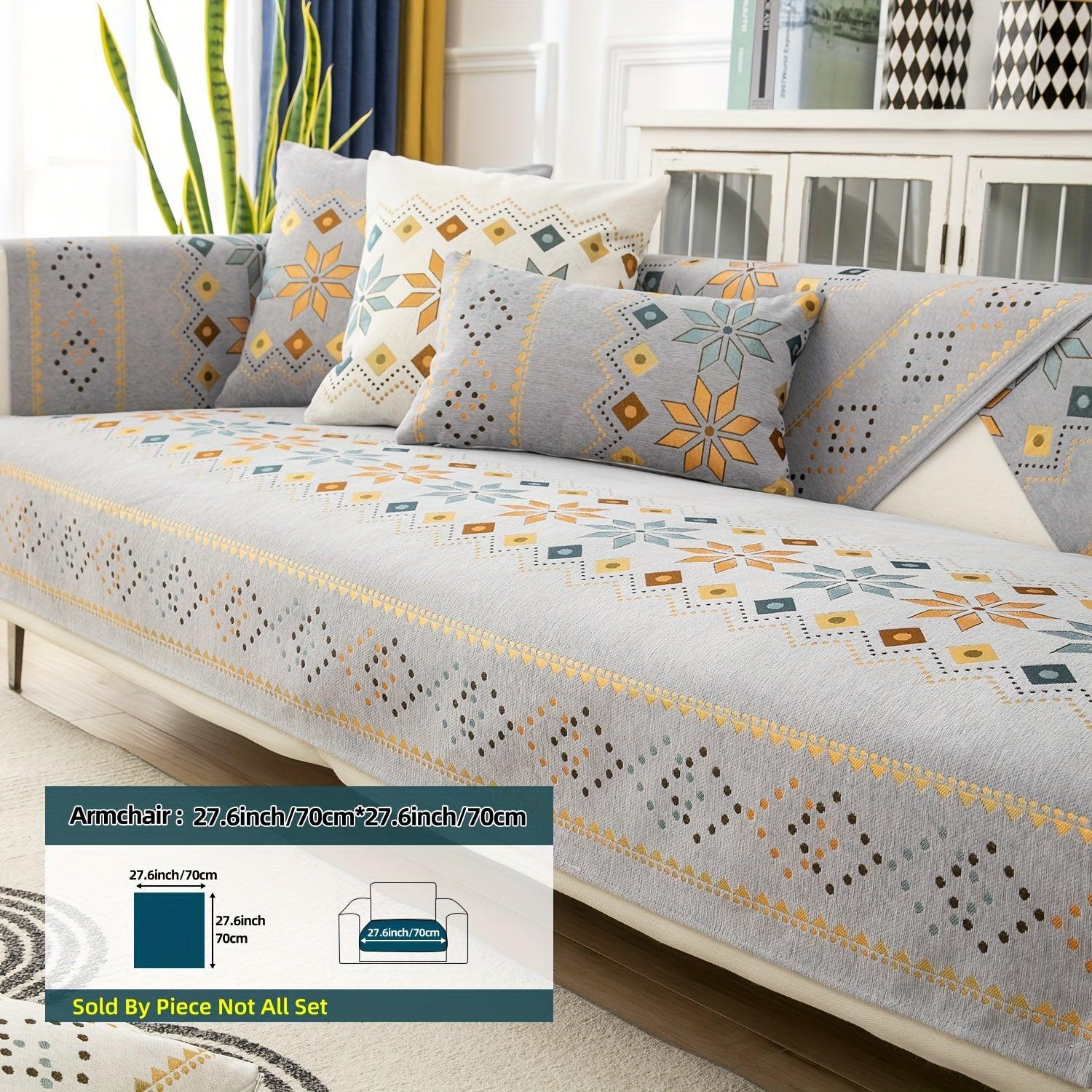 Stylish Bohemian Chenille Sofa Slipcover - topspet