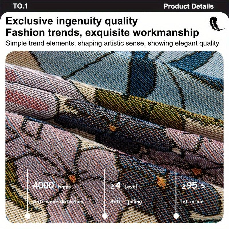 Classic Floral Pattern Sofa Throw Cover with Tassels, Washable Non-slip Multi-functional Pet-Friendly Furniture Protector for Armchairs to 4-Seater Sofas - Polyester, 350-400gsm, Season-Universal - topspet