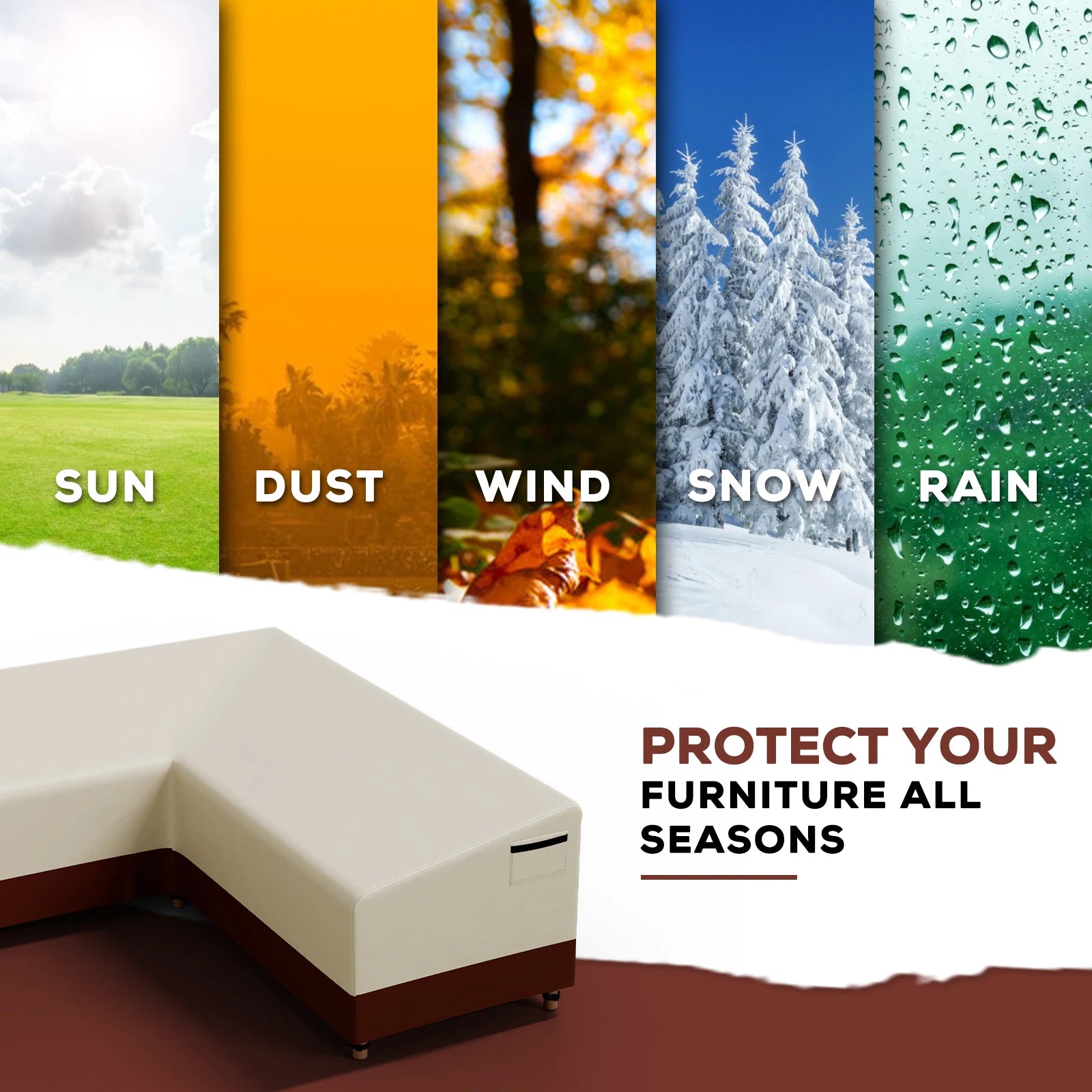 Outdoor Couch Cover – Waterproof, UV-Resistant Patio Sofa Protector for All Weather