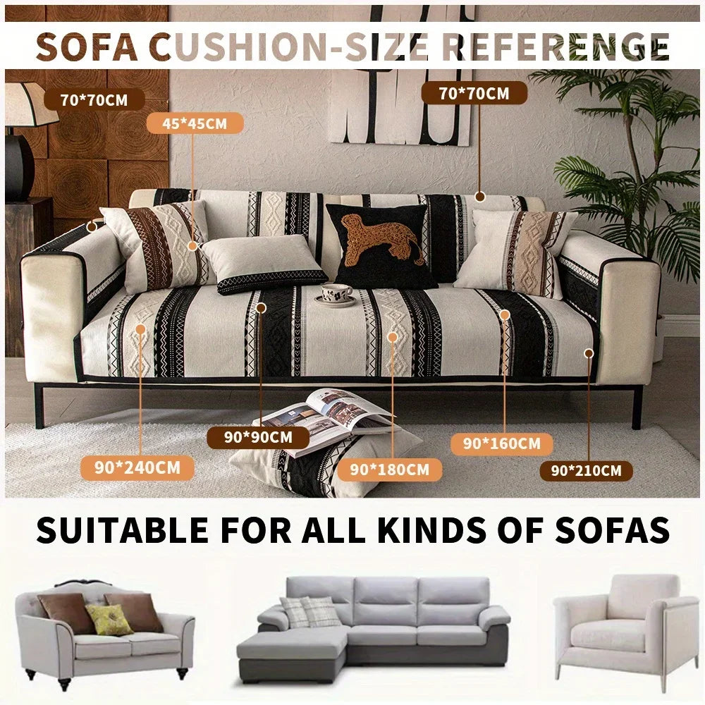 Topspet Black Couch Cover – Durable, Non-Slip Furniture Protector for Pets, Dogs & Cats