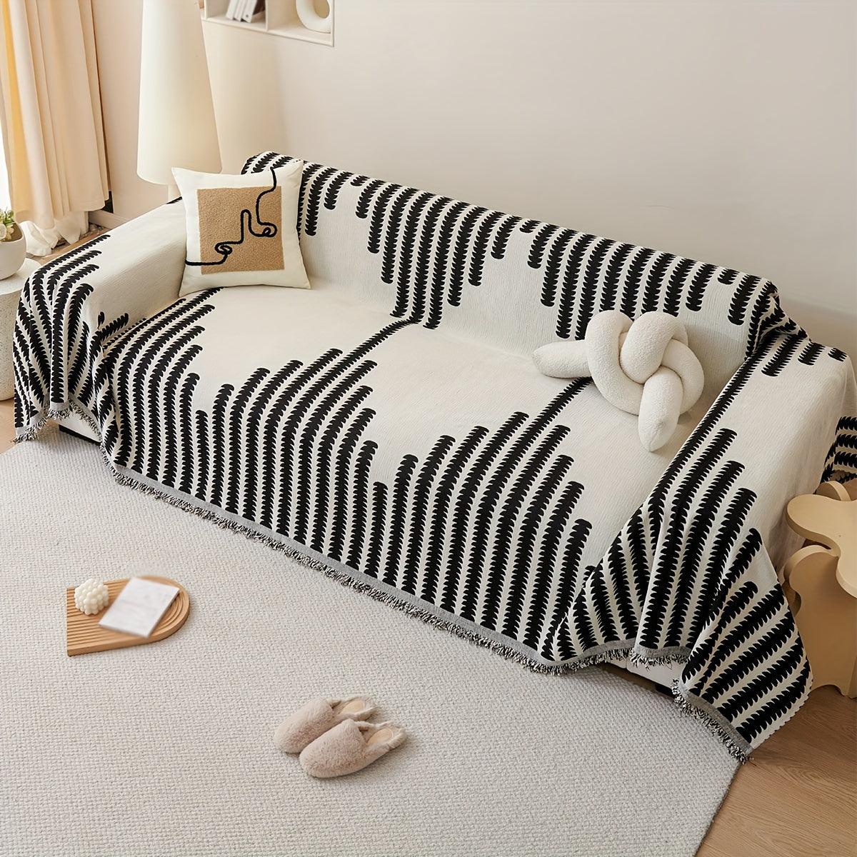 Chenille Sofa Slipcover - Soft, Non-Slip, Four Seasons Universal Furniture Protector - topspet