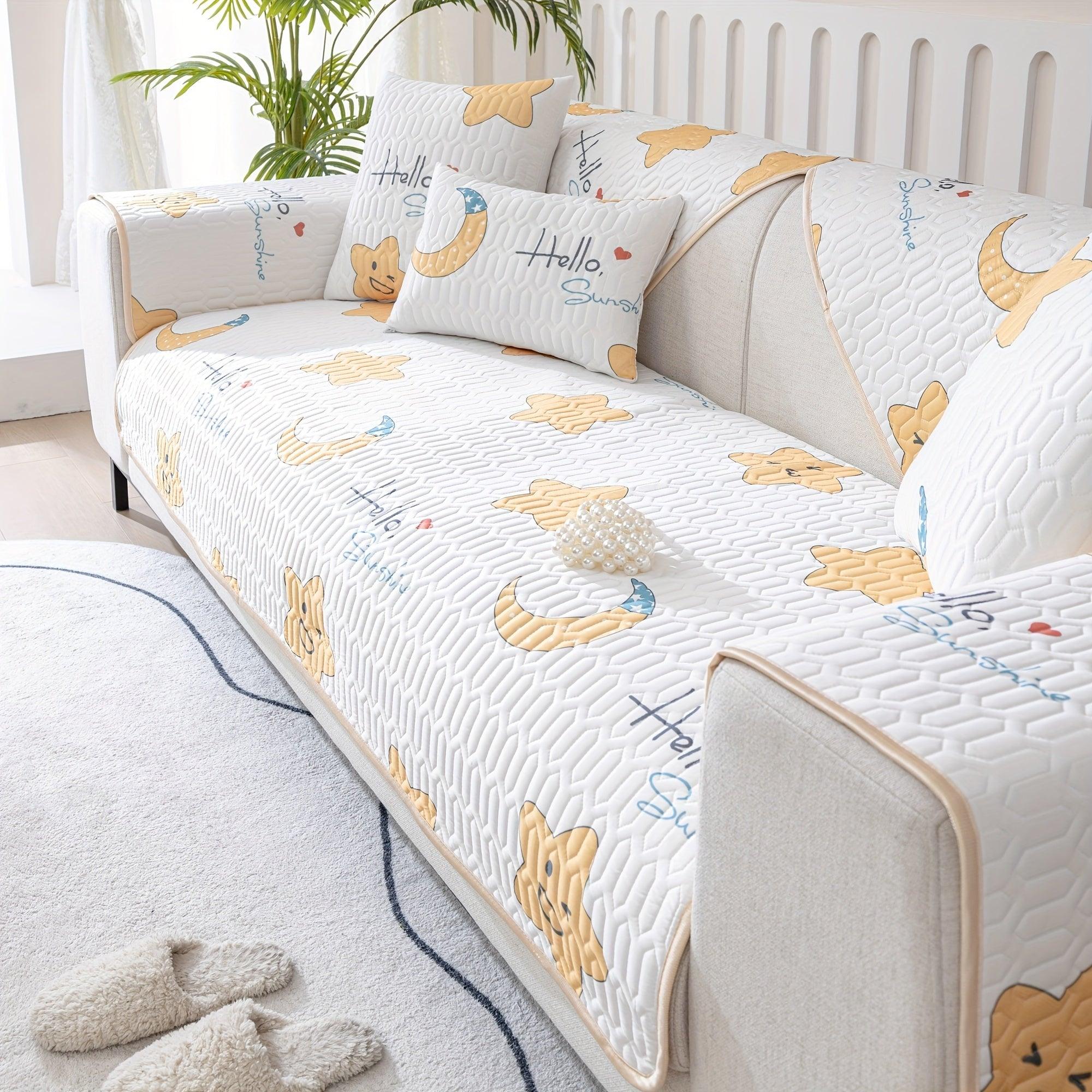 Cooling Cartoon Ice Silk Couch Cover, Sofa Cover - topspet