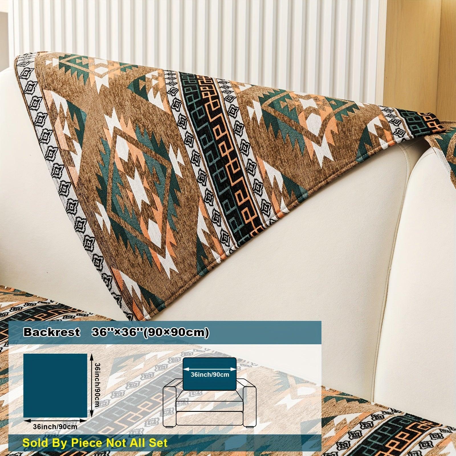 Boho Chic Sofa Slipcover, Snow Chenille Fabric, - topspet