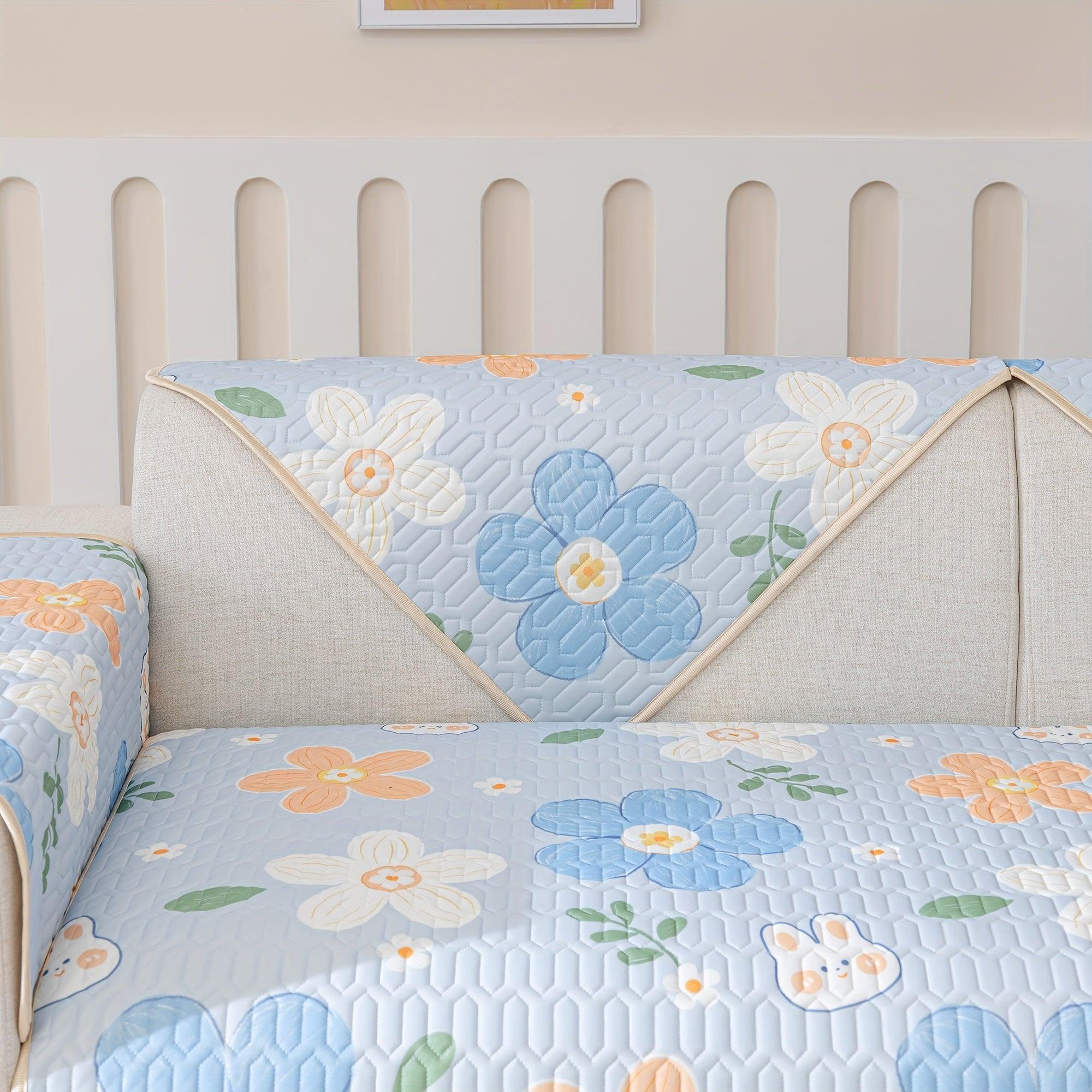 Boho Style Ice Silk Latex Sofa Cover Slipcover - topspet